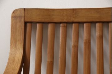 和製ビンテージ　竹興社　城所右文次　オリジナル　Bamboo　落ち着きのあるくつろぎ空間を演出してくれるバンブーチェアとテーブルのセット(安楽椅子、ラウンジチェア、サイドテーブル、センターテーブル、リビングテーブル、ヴィンテージ)(R-067452)