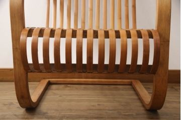 和製ビンテージ　竹興社　城所右文次　オリジナル　Bamboo　落ち着きのあるくつろぎ空間を演出してくれるバンブーチェアとテーブルのセット(安楽椅子、ラウンジチェア、サイドテーブル、センターテーブル、リビングテーブル、ヴィンテージ)(R-067452)
