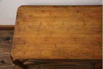 和製ビンテージ　竹興社　城所右文次　オリジナル　Bamboo　落ち着きのあるくつろぎ空間を演出してくれるバンブーチェアとテーブルのセット(安楽椅子、ラウンジチェア、サイドテーブル、センターテーブル、リビングテーブル、ヴィンテージ)(R-067452)