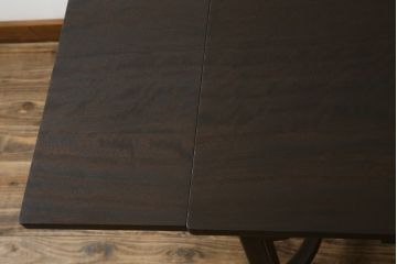 和製アンティーク　大正ロマン　使い込まれた風合いが味わい深いドローリーフテーブル(ダイニングテーブル、エクステンションテーブル、2人掛け、4人掛け、食卓)(R-067453)