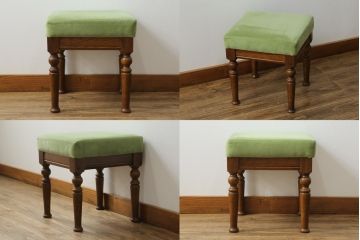 中古　三越家具(現カントリーハウス)　Brugge(ブルージュ)　オーク材　クラシカルな雰囲気漂うドレッサーとスツールのセット(化粧台、鏡台、ミラー、イス、椅子、チェア)(定価約33万円)(R-067454)
