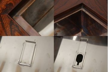 中古　美品　希少モデル　岩谷堂箪笥　菊幸作　和モダンな空間づくりに活躍する囲炉裏テーブルと椅子のセット(イス、スツール、木製火鉢、ダイニングテーブル)(R-067455)