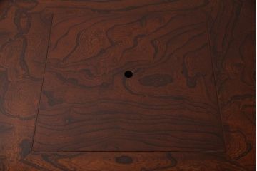 中古　美品　希少モデル　岩谷堂箪笥　菊幸作　和モダンな空間づくりに活躍する囲炉裏テーブルと椅子のセット(イス、スツール、木製火鉢、ダイニングテーブル)(R-067455)