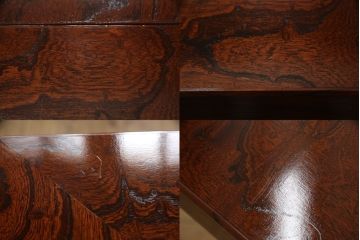 中古　美品　希少モデル　岩谷堂箪笥　菊幸作　和モダンな空間づくりに活躍する囲炉裏テーブルと椅子のセット(イス、スツール、木製火鉢、ダイニングテーブル)(R-067455)