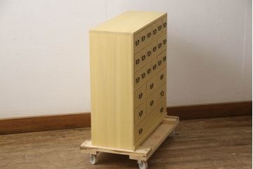 和製ビンテージ　小物整理に大活躍!引き出し25杯の薬箪笥(薬タンス、チェスト、小物収納、引き出し、店舗什器、百味箪笥、百目箪笥、ヴィンテージ)(R-067463)