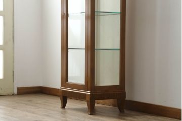 中古　美品　イタリア家具　セルバ社(SELVA)　クラシカルなデザインが魅力の縦型キュリオケース(ガラスケース、ショーケース、飾り棚、ディスプレイ棚、キャビネット)(R-067468)