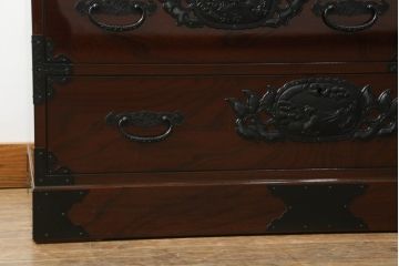 中古　美品　民芸家具　渡辺家具店　木地呂塗りの美しい仙台箪笥(和箪笥、引き出し、衣装箪笥、収納箪笥)(定価約85万円)(R-067473)
