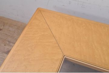 中古　モリシゲ(MORISHIGE/森繁)　グラハム　ガラストップがお洒落なセンターテーブル(ローテーブル、リビングテーブル、カフェテーブル、座卓)(定価約20万3千円)(R-067480)
