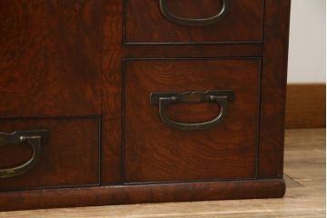 和製アンティーク　欅(ケヤキ)材　堂々とした和の雰囲気が趣きある江戸前長火鉢(囲炉裏、木製火鉢)(R-067482)