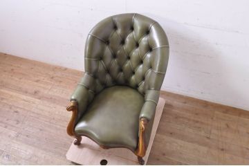 中古　極上美品　使用感ほぼ無し!!　スペイン製　バロッサバレンティ(VARO,S.A. VALENTI)　本革　ラグジュアリーな空間を演出する1人掛けレザーソファ(一人掛けソファ、パーソナルチェア、ラウンジチェア、アームチェア)(定価約60万円)(R-067486)