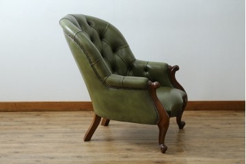 中古　極上美品　使用感ほぼ無し!!　スペイン製　バロッサバレンティ(VARO,S.A. VALENTI)　本革　ラグジュアリーな空間を演出する1人掛けレザーソファ　定価約60万円　(R-067487)