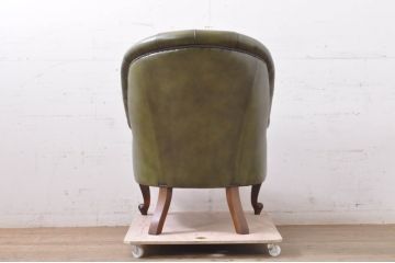 中古　極上美品　使用感ほぼ無し!!　スペイン製　バロッサバレンティ(VARO,S.A. VALENTI)　本革　ラグジュアリーな空間を演出する1人掛けレザーソファ(一人掛けソファ、パーソナルチェア、ラウンジチェア、アームチェア)(定価約60万円)(R-067487)
