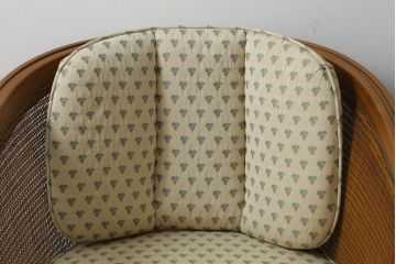 中古　DREXEL HERITAGE(ドレクセルヘリテイジ)　優雅なくつろぎの時間を演出するラウンジチェア2脚セット(アームチェア、ケインバックチェア、ラタン、籐、椅子、イス)(R-067488)