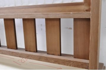 和製アンティーク　素敵なデザインの組子入り!　無双腰板付きの大型衝立て(パーテーション、仕切り、衝い立て、つい立て)(R-067506)