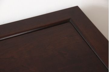【U様専用】中古　国産職人手造り品　カバ(樺)材　縦桟格子の民芸水屋箪笥サイドボード(茶箪笥、茶棚、収納棚、戸棚、食器棚)(R-067510)