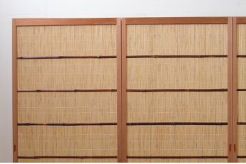中古　昭和レトロ　涼しげな和の空間を演出する夏戸4枚セット(建具、引き戸、簾戸、簀戸、葭戸、夏障子)(R-067515)