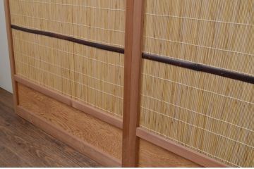 中古　昭和レトロ　涼しげな和の空間を演出する夏戸4枚セット(建具、引き戸、簾戸、簀戸、葭戸、夏障子)(R-067515)