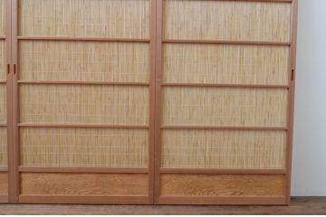 中古　昭和レトロ　涼しげな和の空間を演出する夏戸4枚セット(建具、引き戸、簾戸、簀戸、葭戸、夏障子)(R-067515)