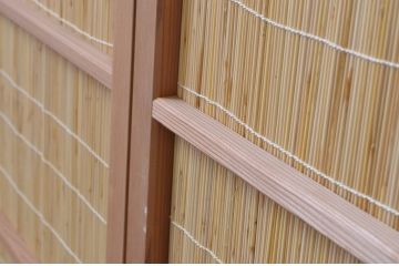 中古　昭和レトロ　涼しげな和の空間を演出する夏戸4枚セット(建具、引き戸、簾戸、簀戸、葭戸、夏障子)(R-067515)