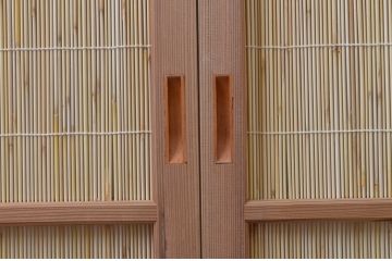 中古　昭和レトロ　涼しげな和の空間を演出する夏戸4枚セット(建具、引き戸、簾戸、簀戸、葭戸、夏障子)(R-067515)