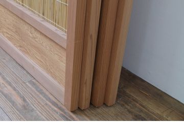 中古　昭和レトロ　涼しげな和の空間を演出する夏戸4枚セット(建具、引き戸、簾戸、簀戸、葭戸、夏障子)(R-067515)