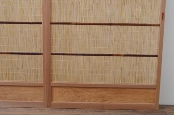 中古　昭和レトロ　涼しげな和の空間を演出する夏戸3枚セット(建具、引き戸、簾戸、簀戸、葭戸、夏障子)(R-067518)