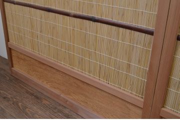 中古　昭和レトロ　涼しげな和の空間を演出する夏戸3枚セット(建具、引き戸、簾戸、簀戸、葭戸、夏障子)(R-067518)