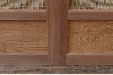 中古　昭和レトロ　涼しげな和の空間を演出する夏戸3枚セット(建具、引き戸、簾戸、簀戸、葭戸、夏障子)(R-067518)