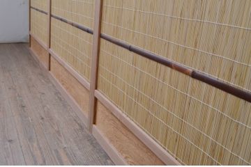 中古　昭和レトロ　涼しげな和の空間を演出する夏戸3枚セット(建具、引き戸、簾戸、簀戸、葭戸、夏障子)(R-067518)