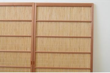 中古　昭和レトロ　涼しげな和の空間を演出する夏戸3枚セット(建具、引き戸、簾戸、簀戸、葭戸、夏障子)(R-067518)