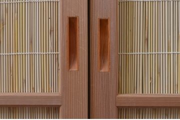 中古　昭和レトロ　涼しげな和の空間を演出する夏戸3枚セット(建具、引き戸、簾戸、簀戸、葭戸、夏障子)(R-067518)