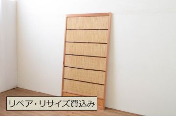 中古　昭和レトロ　涼しげな和の空間を演出する夏戸1枚(建具、引き戸、簾戸、簀戸、葭戸、夏障子)(R-067519)
