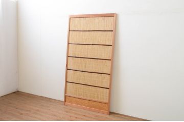 中古　昭和レトロ　涼しげな和の空間を演出する夏戸1枚(建具、引き戸、簾戸、簀戸、葭戸、夏障子)(R-067519)