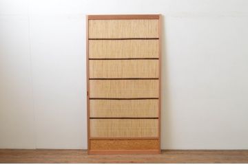 中古　昭和レトロ　涼しげな和の空間を演出する夏戸1枚(建具、引き戸、簾戸、簀戸、葭戸、夏障子)(R-067519)