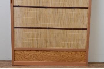 中古　昭和レトロ　涼しげな和の空間を演出する夏戸1枚(建具、引き戸、簾戸、簀戸、葭戸、夏障子)(R-067519)