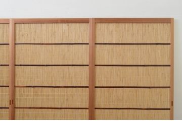 中古　昭和レトロ　涼しげな和の空間を演出する夏戸4枚セット(建具、引き戸、簾戸、簀戸、葭戸、夏障子)(R-067521)