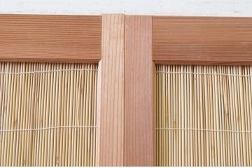 中古　昭和レトロ　涼しげな和の空間を演出する夏戸4枚セット(建具、引き戸、簾戸、簀戸、葭戸、夏障子)(R-067521)