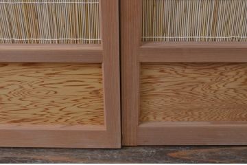 中古　昭和レトロ　涼しげな和の空間を演出する夏戸4枚セット(建具、引き戸、簾戸、簀戸、葭戸、夏障子)(R-067521)