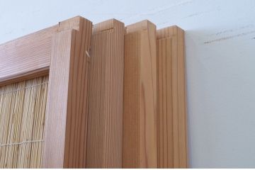 中古　昭和レトロ　涼しげな和の空間を演出する夏戸4枚セット(建具、引き戸、簾戸、簀戸、葭戸、夏障子)(R-067521)