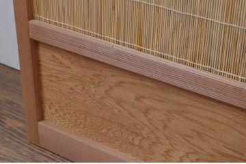 中古　昭和レトロ　涼しげな和の空間を演出する夏戸2枚セット(建具、引き戸、簾戸、簀戸、葭戸、夏障子)(R-067522)