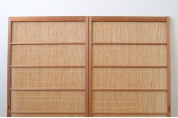 中古　昭和レトロ　涼しげな和の空間を演出する夏戸2枚セット(建具、引き戸、簾戸、簀戸、葭戸、夏障子)(R-067522)