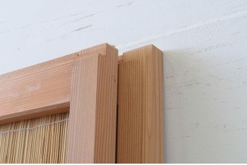 中古　昭和レトロ　涼しげな和の空間を演出する夏戸2枚セット(建具、引き戸、簾戸、簀戸、葭戸、夏障子)(R-067522)