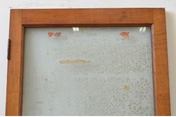 アンティーク建具　どこか懐かしい雰囲気を感じる古い栗材の幅狭ガラス扉1枚(木製扉、ドア)(R-067523)