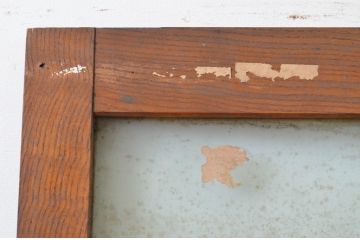 アンティーク建具　どこか懐かしい雰囲気を感じる古い栗材の幅狭ガラス扉1枚(木製扉、ドア)(R-067523)