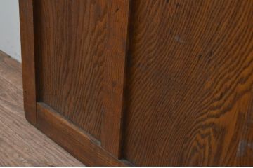 アンティーク建具　どこか懐かしい雰囲気を感じる古い栗材の幅狭ガラス扉1枚(木製扉、ドア)(R-067523)