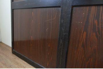 アンティーク建具　和モダンな空間を演出する幅広帯戸2枚セット(引き戸、板戸)(R-067524)