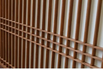 アンティーク建具　和の情緒を演出する幅広障子帯戸2枚セット(引き戸、板戸、障子戸、組子)(R-067525)