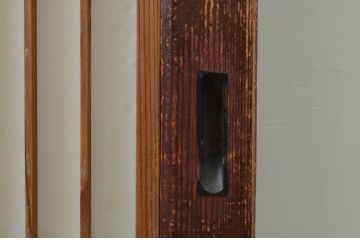 アンティーク建具　和の情緒を演出する幅広障子帯戸2枚セット(引き戸、板戸、障子戸、組子)(R-067525)