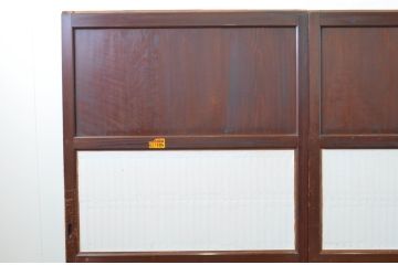 アンティーク建具　和の情緒を演出する幅広障子帯戸2枚セット(引き戸、板戸、障子戸、組子)(R-067525)