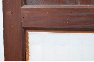 アンティーク建具　和の情緒を演出する幅広障子帯戸2枚セット(引き戸、板戸、障子戸、組子)(R-067525)